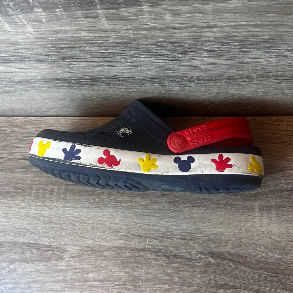 Crocs Mickey Mouse Clogs Kids Size J3 Disney Slip On Sandals Water Summer FLAW
